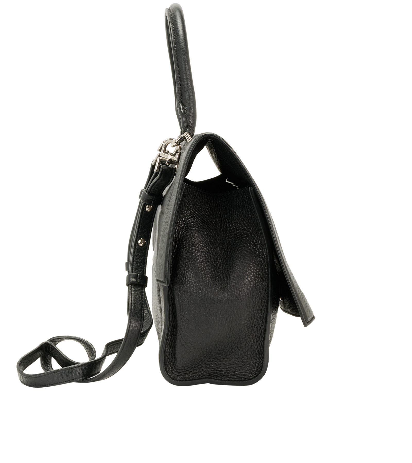 Medium Shark, &pound;395, Handbags, Black, Leather, Side view